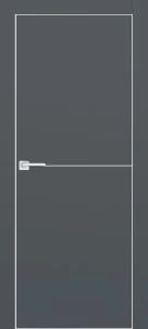 Межкомнатная дверь PX-19 AL кромка с 4-х ст. Графит матовый