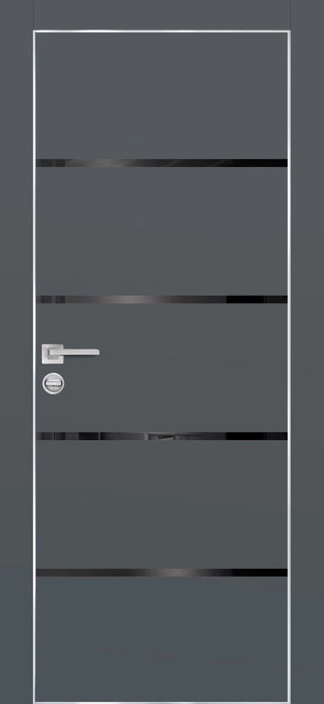 Фото Межкомнатная дверь PX-17  AL кромка с 4-х ст. Графит матовый