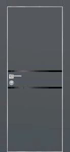 Межкомнатная дверь PX-18 AL кромка с 4-х ст. Графит матовый