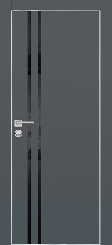 Фото Межкомнатная дверь PX-11  AL кромка с 4-х ст. Графит матовый