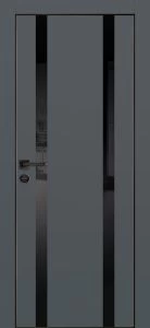 Межкомнатная дверь PX-9  черная кромка с 4-х ст. Графит матовый
