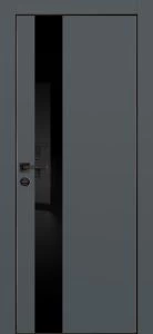 Межкомнатная дверь PX-10 черная кромка с 4-х ст. Графит матовый
