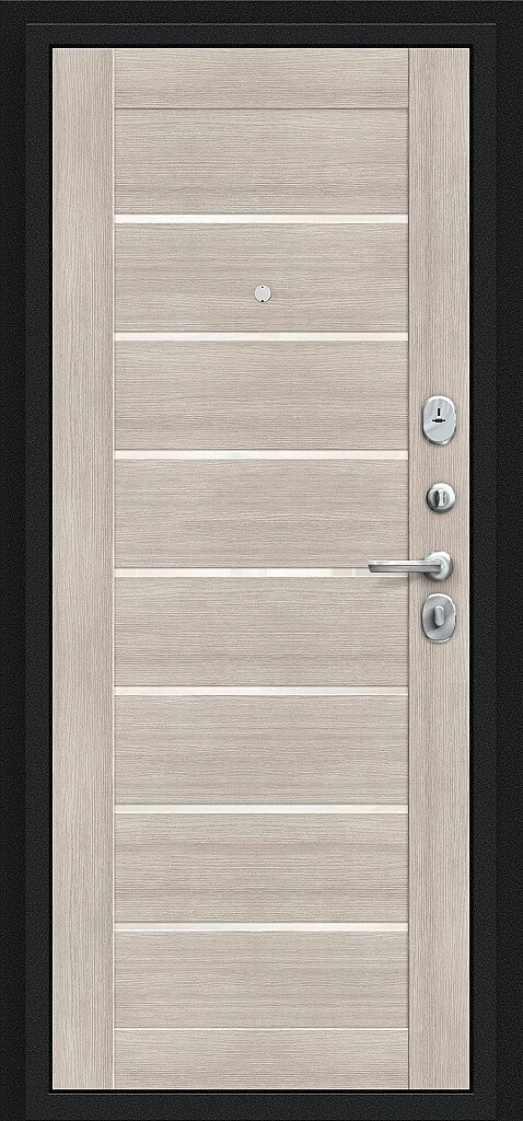 Фото Входная дверь Техно Букле черное/Cappuccino Veralinga BR5302 внутренняя сторона