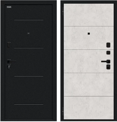 Дверь Браво Граффити-1 Инсайд/SBlack Букле черное/Look Art