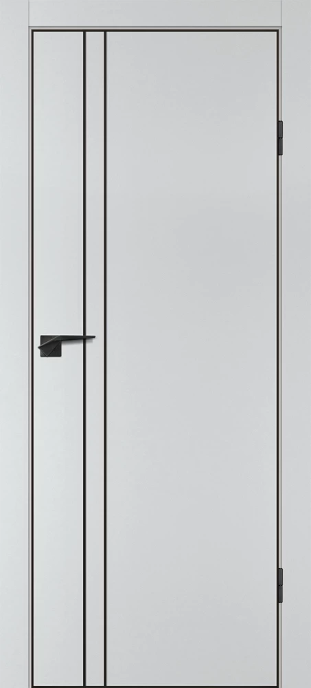 Фото Межкомнатная дверь P-20  черный молдинг PET,  кромка ABS черная c 4-х ст. Сапфир матовый