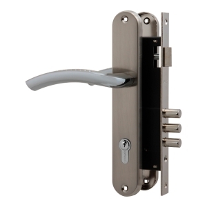 Замок цилиндровый с в комплекте с ручкой LOCKSET.9013 (SET F9011) SN/CP мат.никель