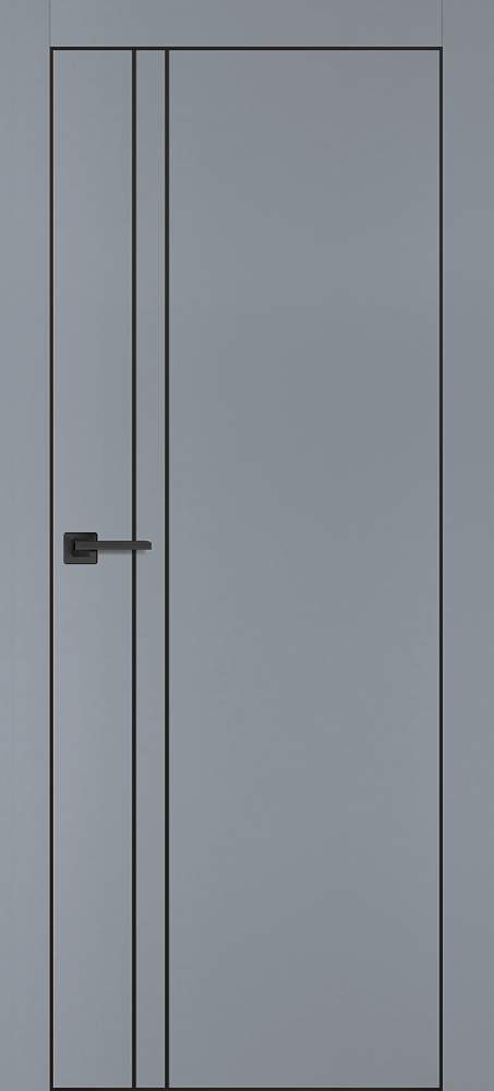 Фото Межкомнатная дверь PX-20  черная кромка с 4-х ст. Серый матовый
